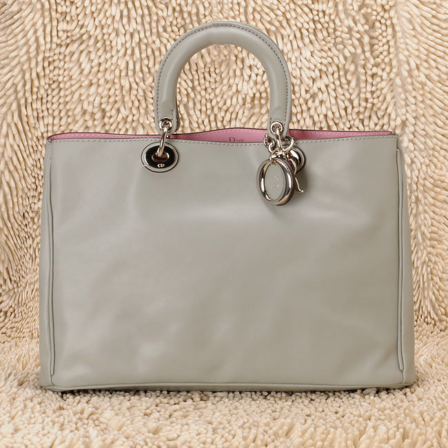 Christian Dior diorissimo nappa leather bag 0901 grey with silver hardware